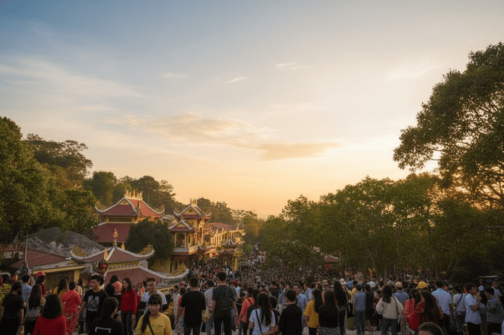 V&agrave;o mỗi dịp lễ hội, Quần thể Ch&ugrave;a B&agrave; Đen thu h&uacute;t đ&ocirc;ng đảo du kh&aacute;ch đến Quần thể Ch&ugrave;a B&agrave; Đen h&agrave;nh hương v&agrave; d&acirc;ng lễ